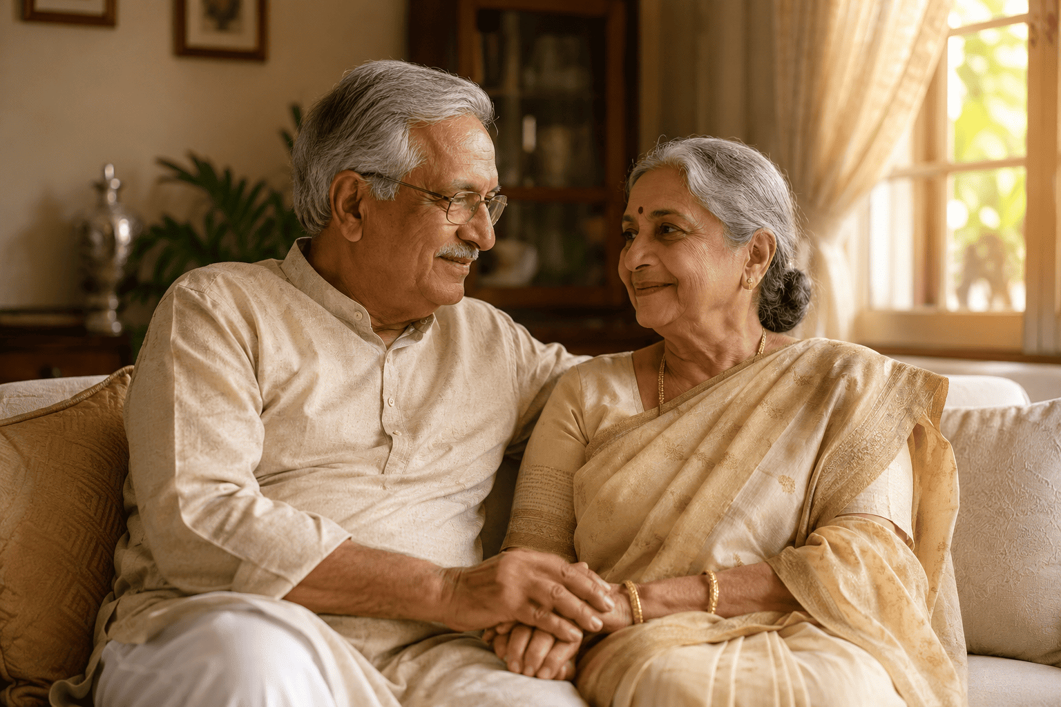 Elderly Indian couple together